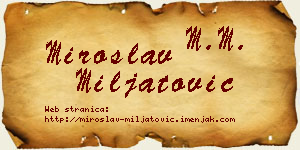 Miroslav Miljatović vizit kartica